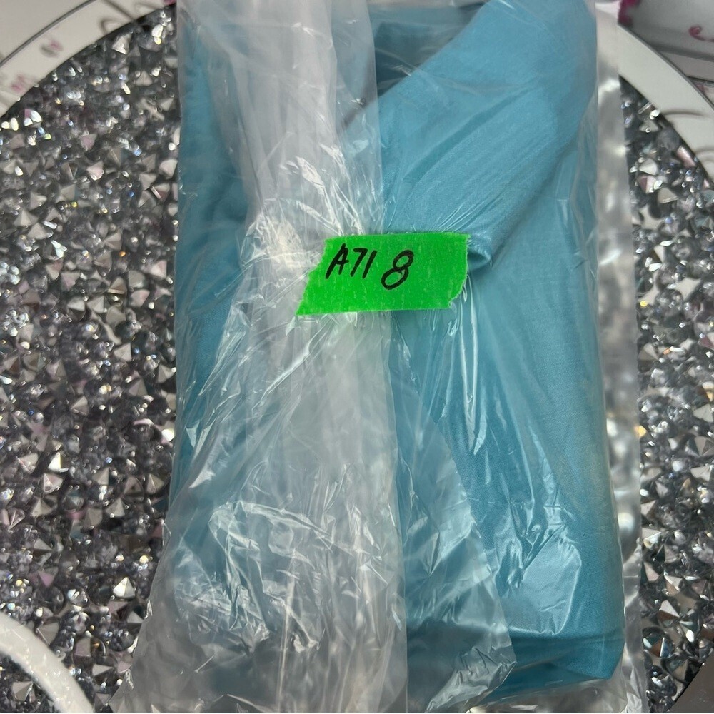 Tanjay pants bright aqua blue silver detail hardware Blue Boot Cut Pants - Picture 13 of 13